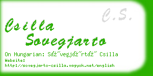 csilla sovegjarto business card